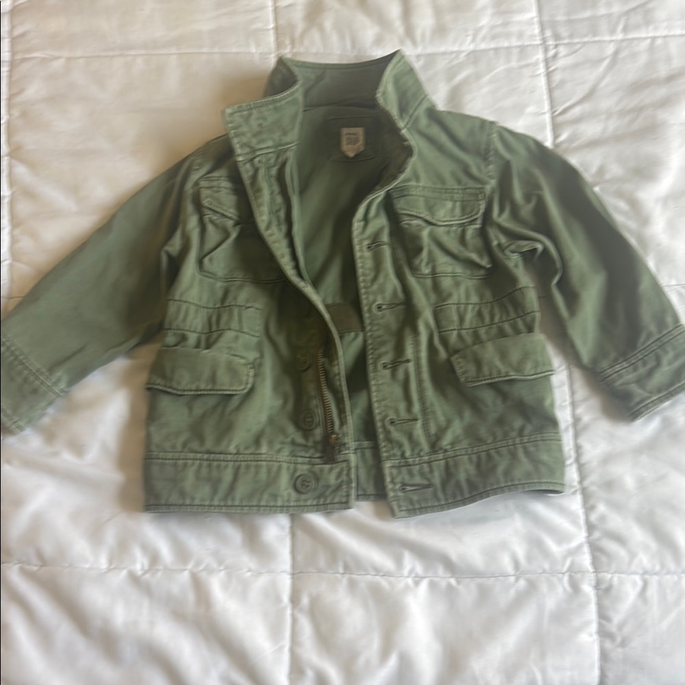 GAP Green Military Style Jacket with Relaxed Fit